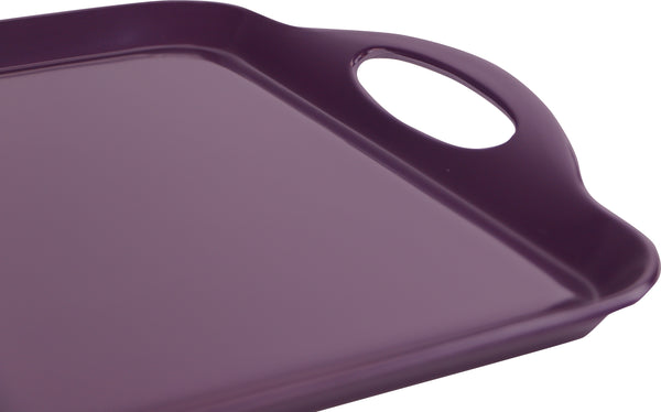 Reston Lloyd Reston Lloyd Multi-Purpose 18" Rectangle Melamine Plastic Handled Tray Plum