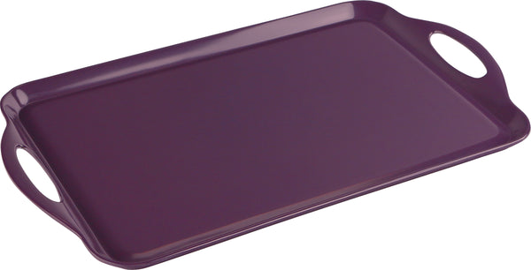 reston lloyd Reston Lloyd Multi-Purpose 18" Rectangle Melamine Plastic Handled Tray Plum