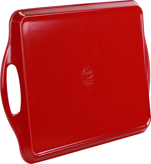 Reston Lloyd Reston Lloyd Multi-Purpose 18" Rectangle Melamine Plastic Handled Tray Red