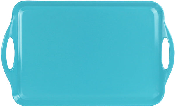 Reston Lloyd Reston Lloyd Multi-Purpose 18" Rectangle Melamine Plastic Handled Tray Turquoise