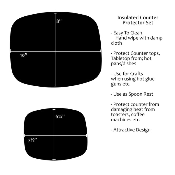 Reston Lloyd Set Of 2 Insulated Counter Mat Black