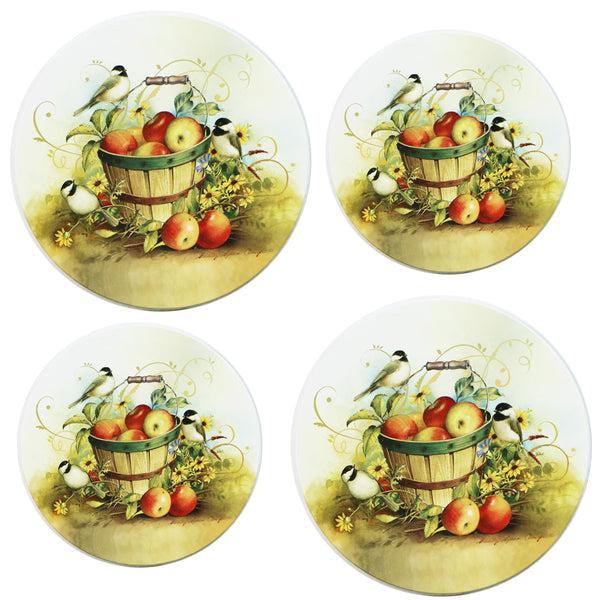 reston lloyd Tin Burner Cover Set Chickadees