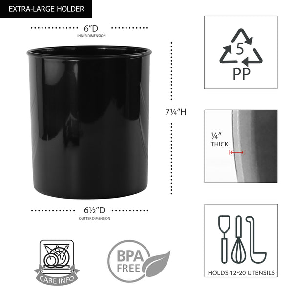 Reston Lloyd X-Large Plastic Utensil Holder Black