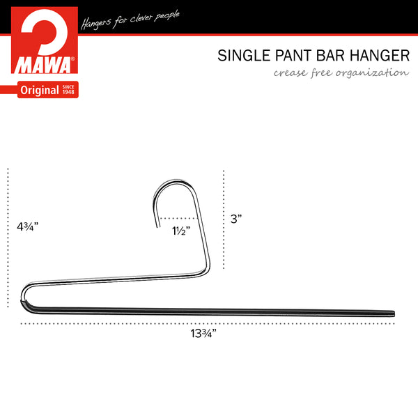 Reston Lloyd Reverse Trouser Hanger KH-35U Single Rod Black