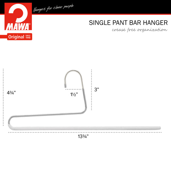 Reston Lloyd Reverse Trouser Hanger KH-35U Single Rod White