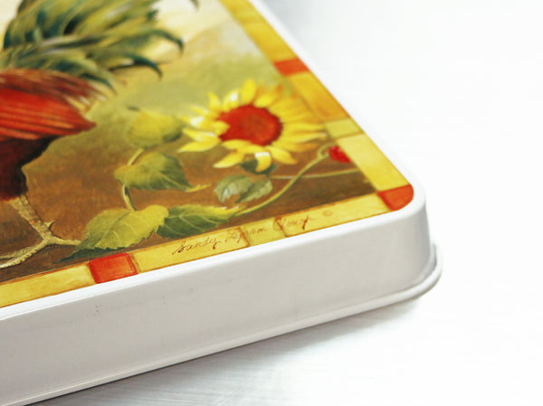 Reston Lloyd Square Tin Burner Cover Morning Rooster