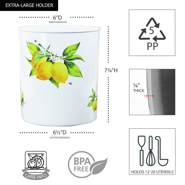 Reston Lloyd X-Large Plastic Utensil Holder Fresh Lemon