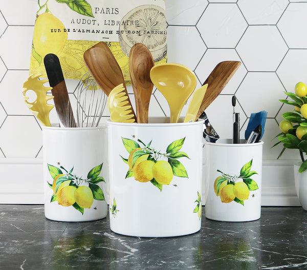 Reston Lloyd X-Large Plastic Utensil Holder Fresh Lemon