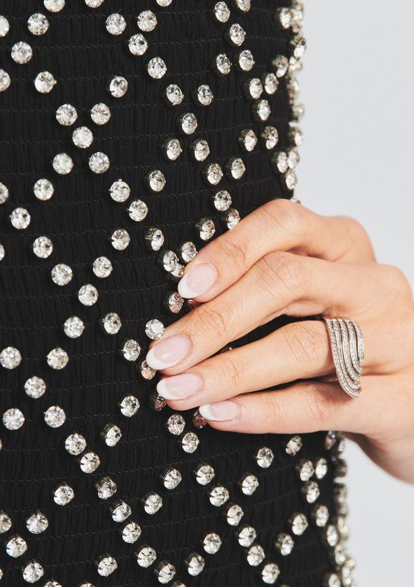 Retrofête Felicity Embellished Chiffon Dress Retrofête