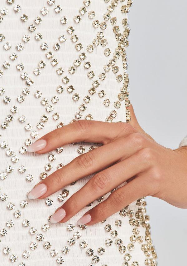 Retrofête Harlowe Embellished Chiffon Dress Retrofête