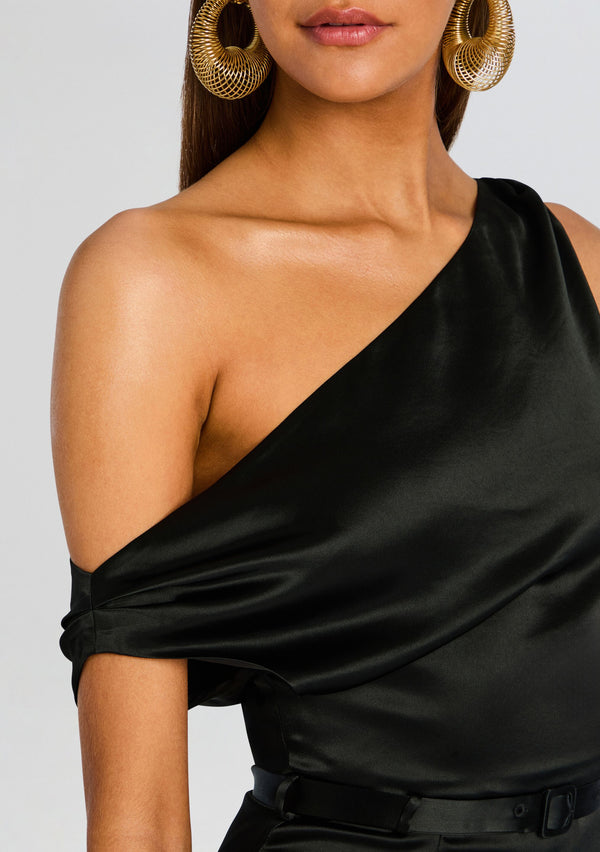 Retrofête Ivy Satin Off The Shoulder Mini Dress Sans Faff