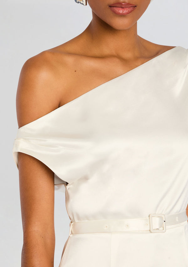 Retrofête Ivy Satin Off The Shoulder Mini Dress Sans Faff