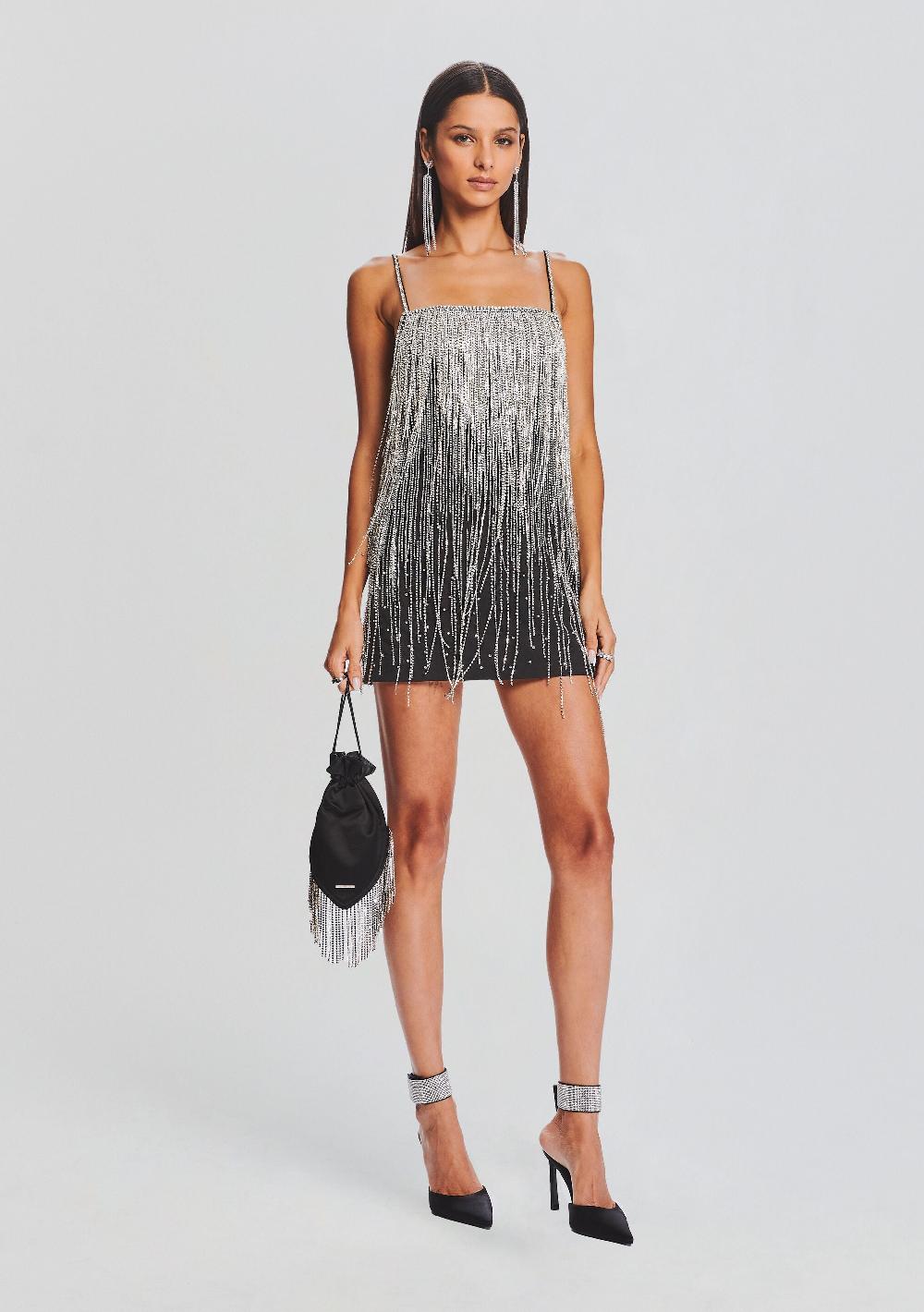 retrofête Juliette Embellished Fringe Dress retrofête