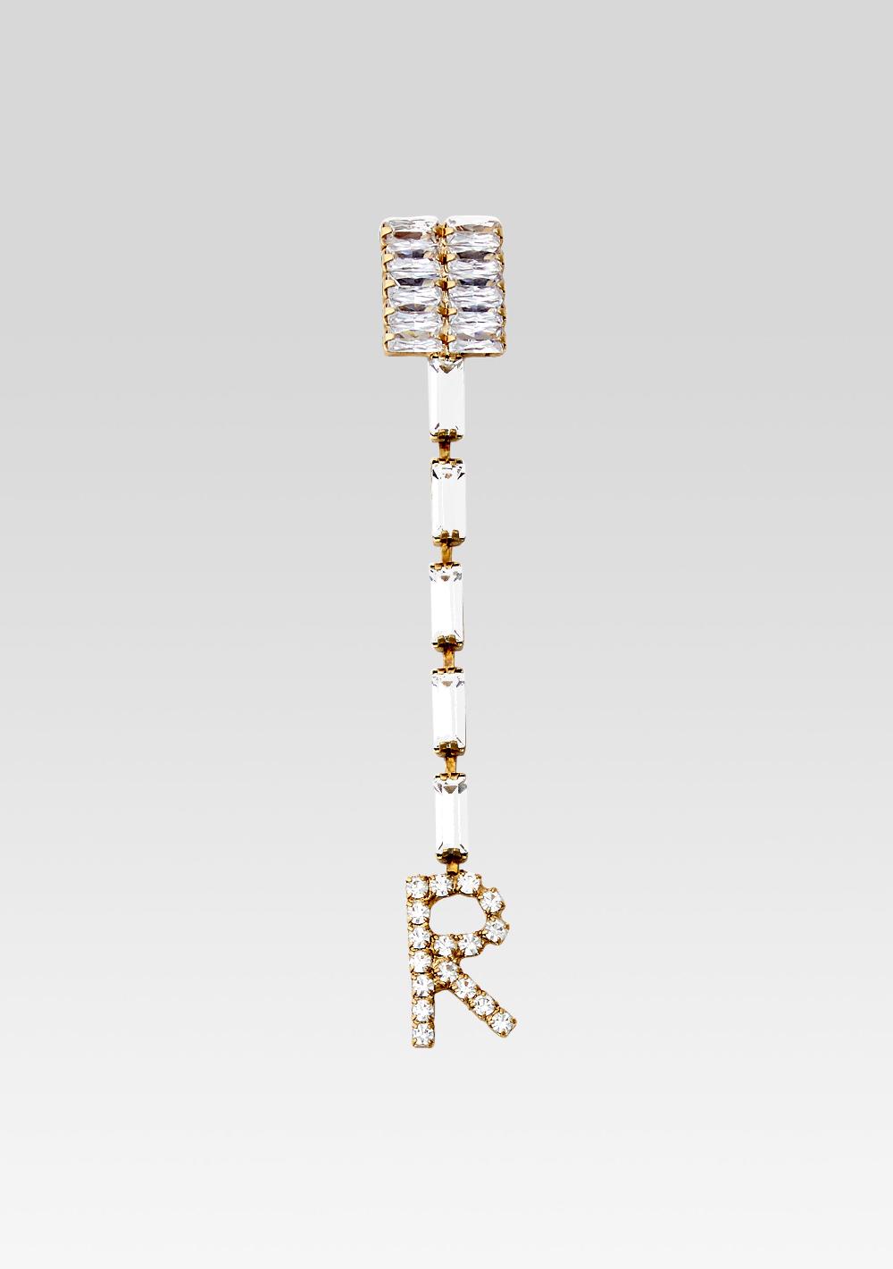 retrofête Lara Block Crystal Letter Drop Earring retrofête