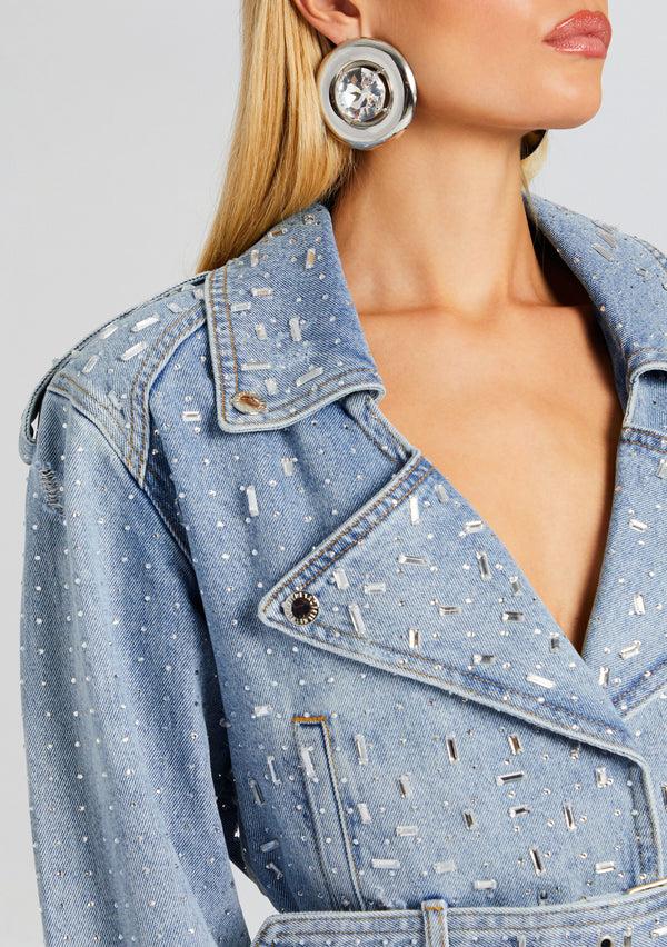 Retrofête Marcie Embellished Denim Jacket Retrofête