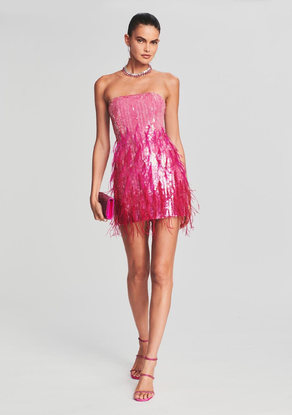 retrofête Anastasia Sequin Feather Dress retrofête