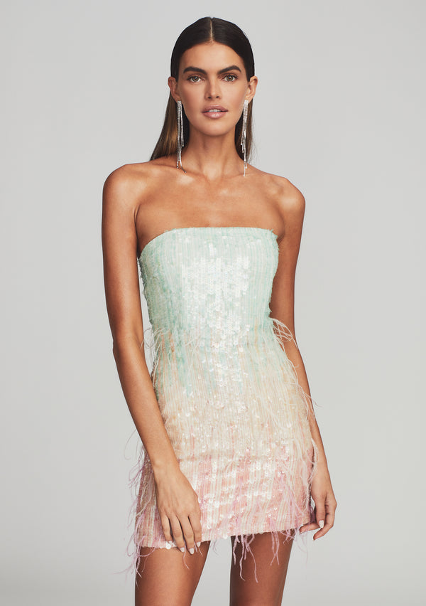 Retrofête Anastasia Sequin Feather Dress Retrofête