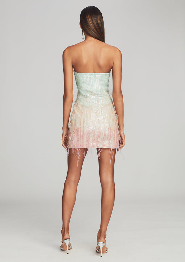 Retrofête Anastasia Sequin Feather Dress Retrofête