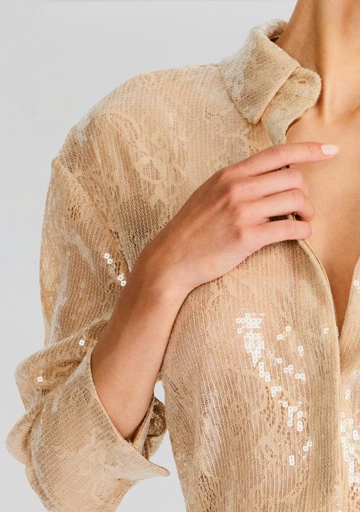 Retrofête Ariana Sequin Lace Shirt Retrofête