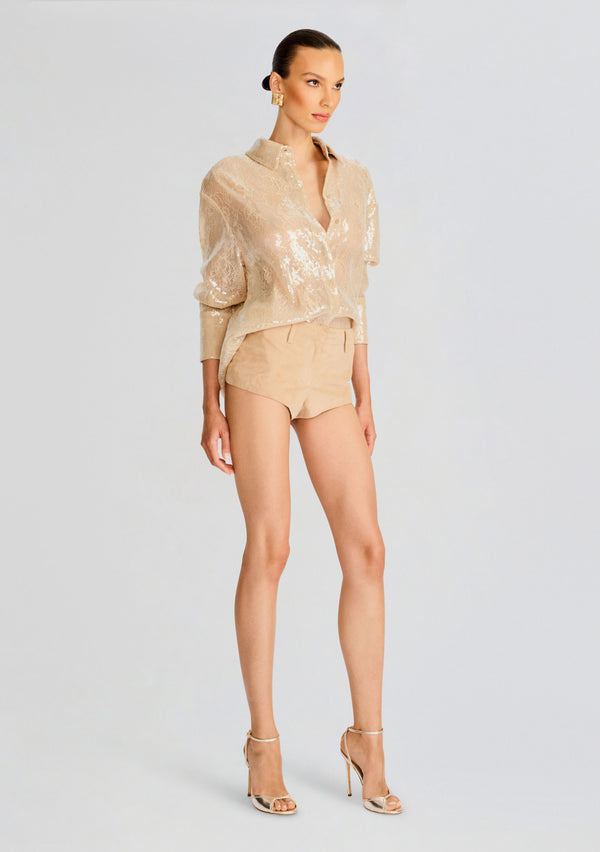 Retrofête Ariana Sequin Lace Shirt Retrofête