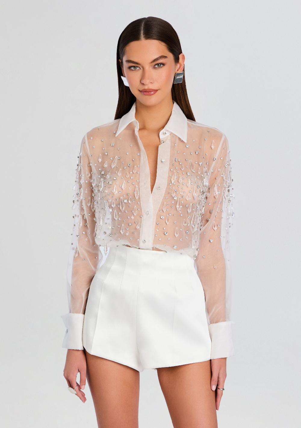 retrofête Aubriella Embellished Shirt retrofête