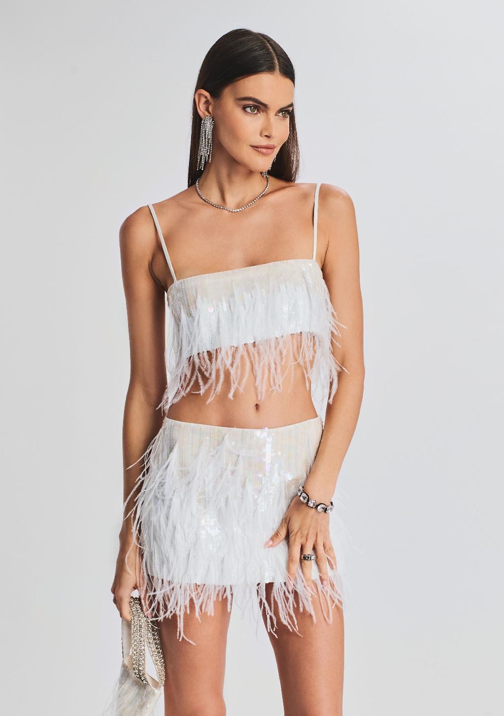 retrofête August Feather Sequin Top retrofête