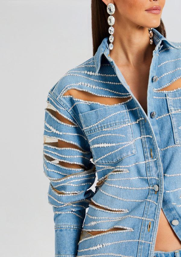 Retrofête Avani Embellished Denim Shirt Retrofête
