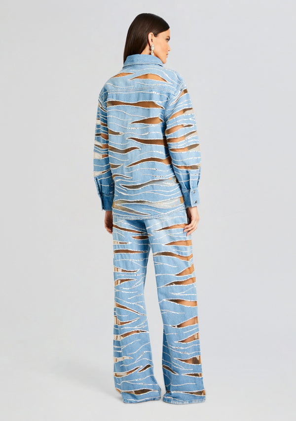 Retrofête Avani Embellished Denim Shirt Retrofête