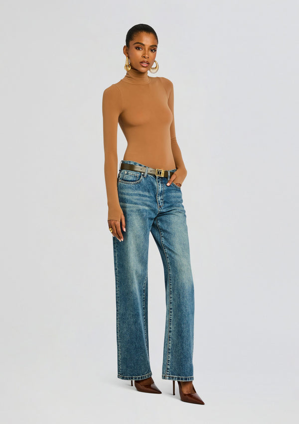 Retrofête Ballet Turtleneck Bodysuit Commando