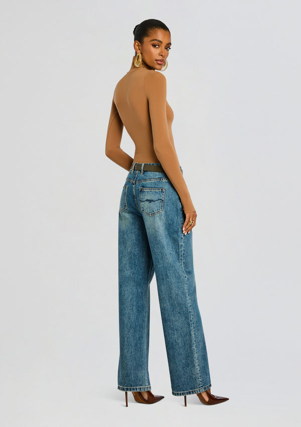 Retrofête Ballet Turtleneck Bodysuit Commando