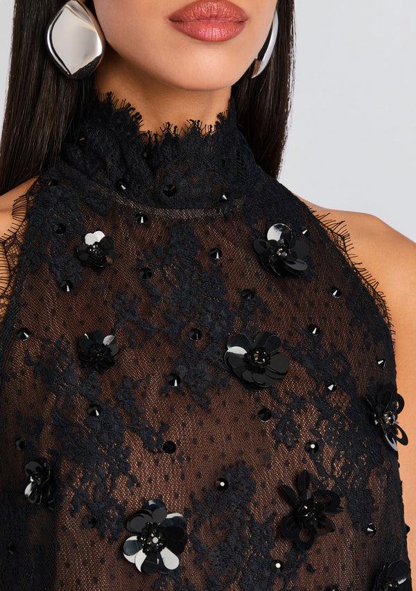 Retrofête Banks Embellished Lace Dress Retrofête