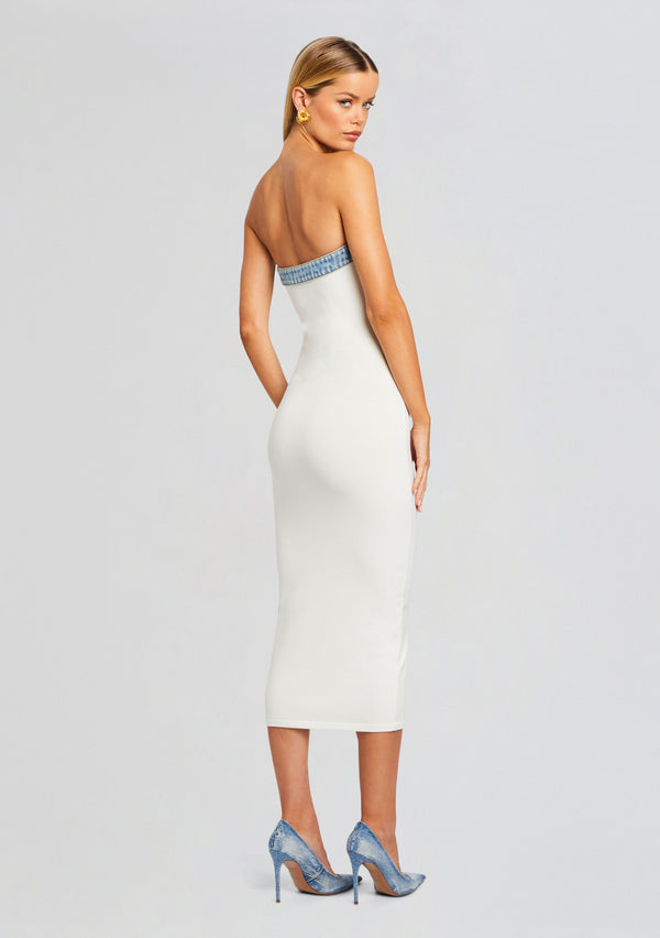Retrofête Blanche Knit Denim Dress SEROYA