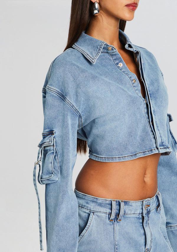 Retrofête Blu Cargo Denim Top Retrofête