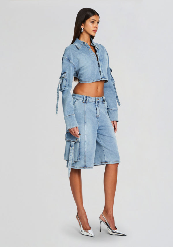 Retrofête Blu Cargo Denim Top Retrofête