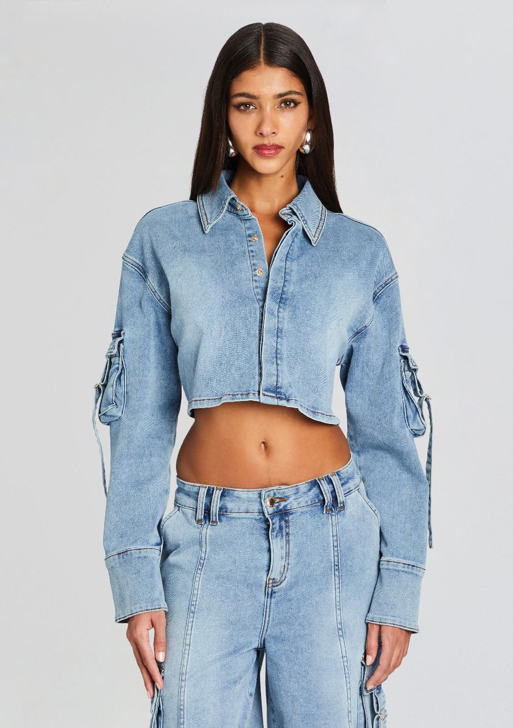 retrofête Blu Cargo Denim Top retrofête