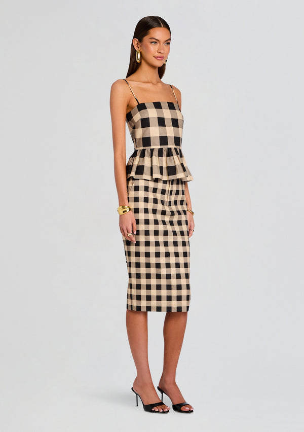 Retrofête Carl Linen Midi Skirt SEROYA