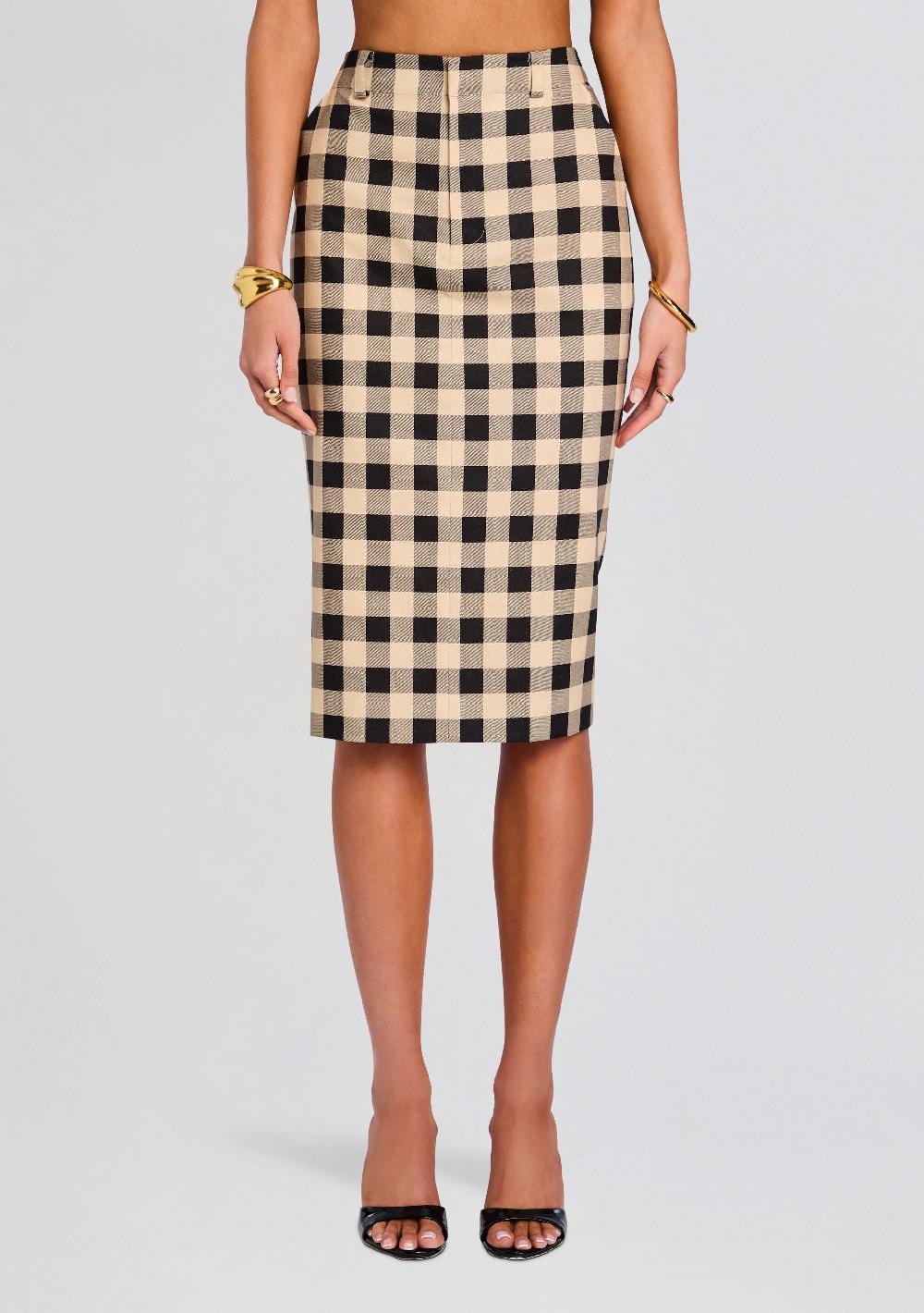 retrofête Carl Linen Midi Skirt SEROYA