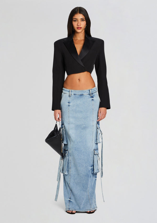 Retrofête Cerise Cargo Denim Skirt Retrofête