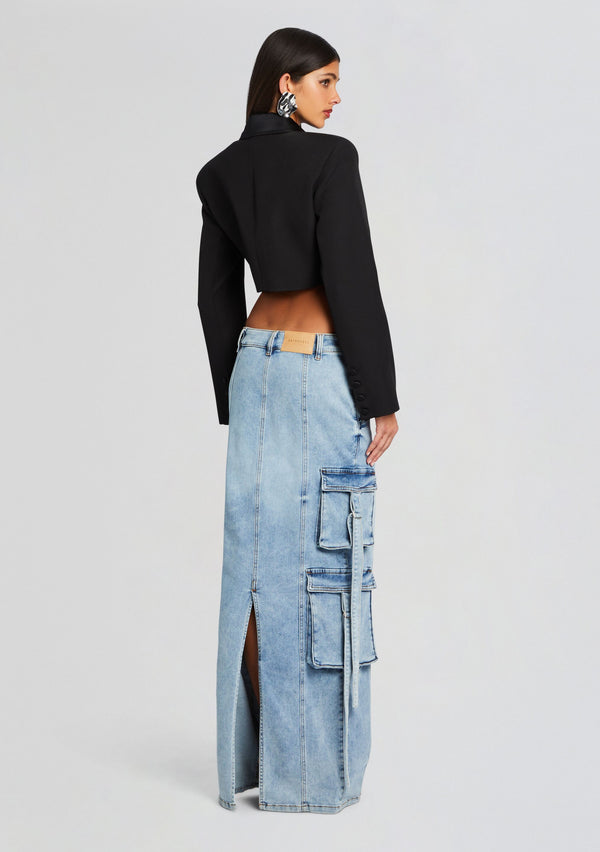 Retrofête Cerise Cargo Denim Skirt Retrofête