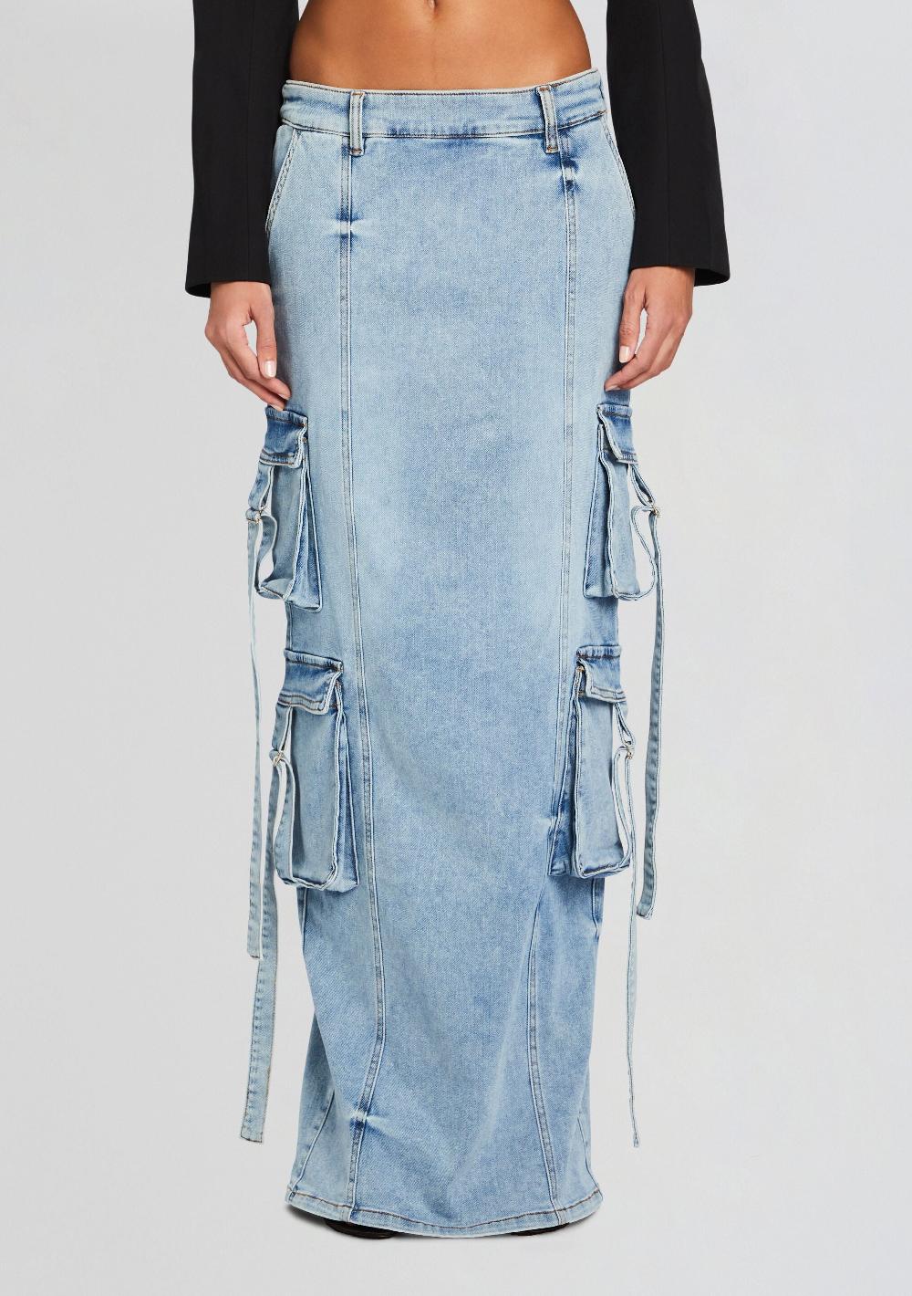 retrofête Cerise Cargo Denim Skirt retrofête