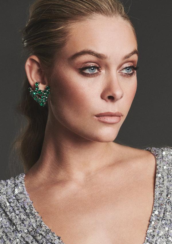 Retrofête Crystal Clip Earrings Retrofête