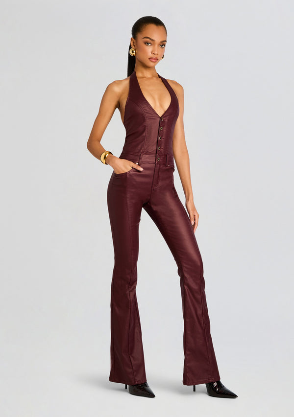 Retrofête Cynthia Coated Denim Jumpsuit Retrofête