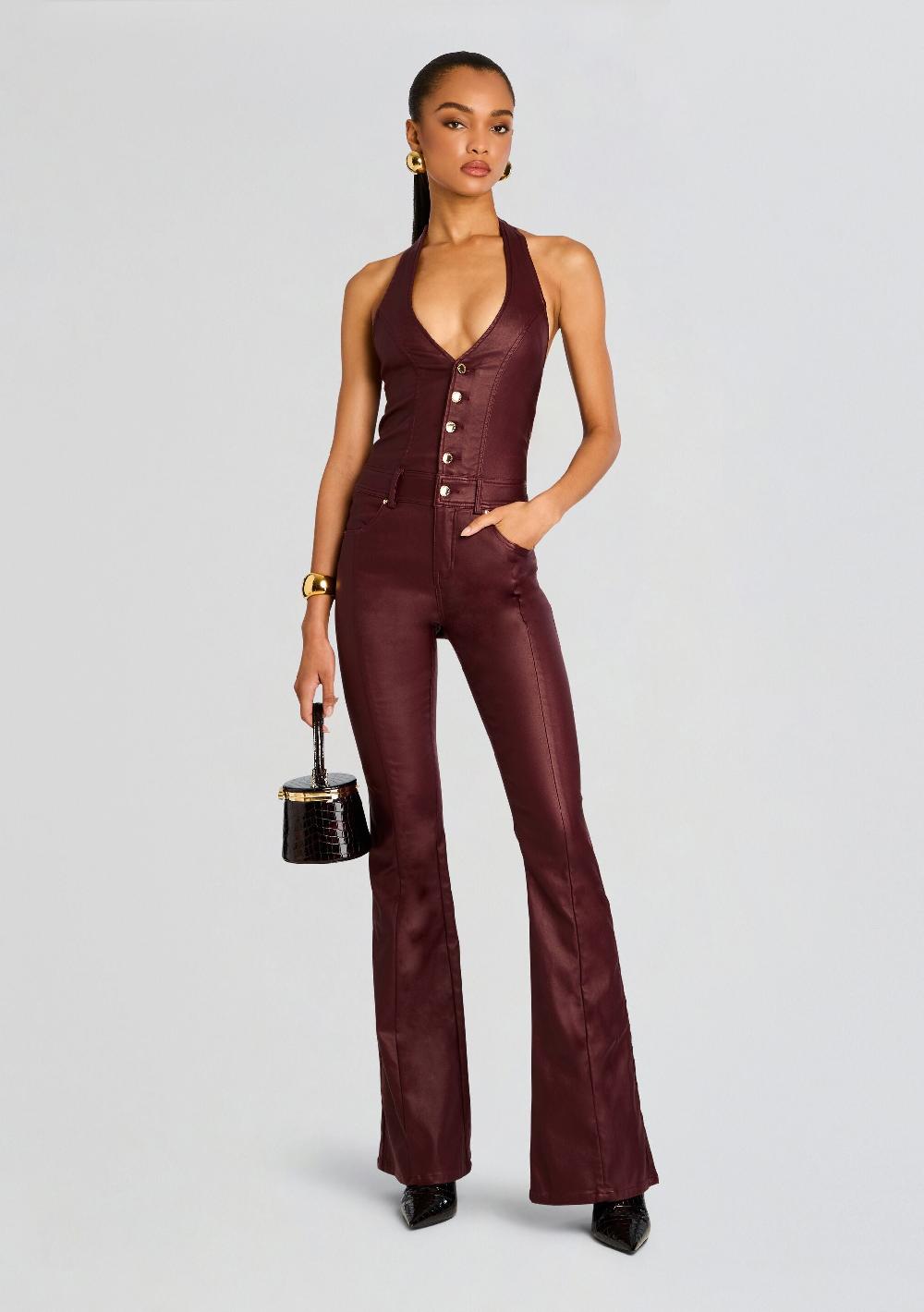retrofête Cynthia Coated Denim Jumpsuit retrofête