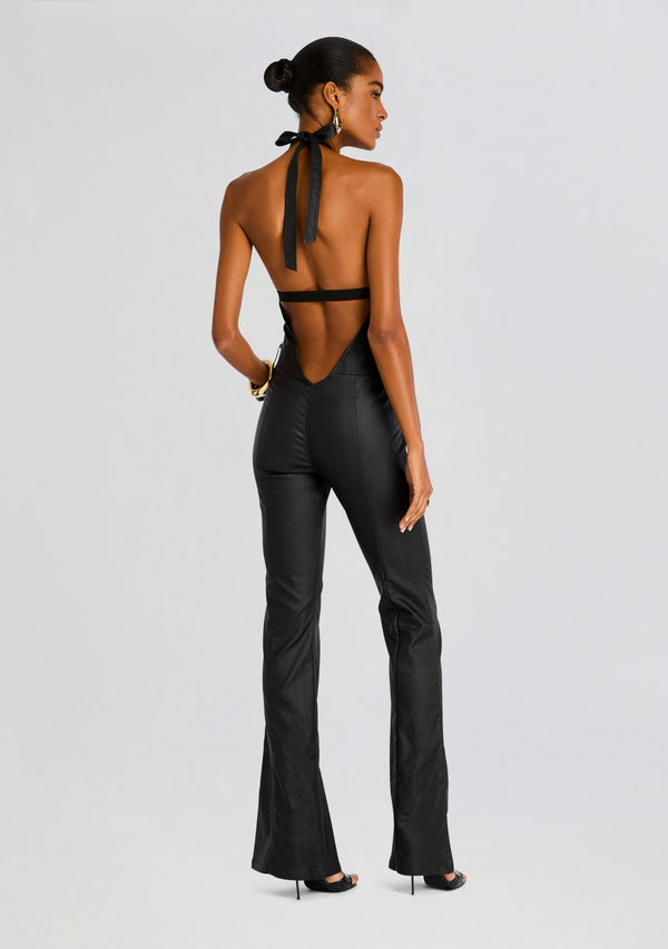 Retrofête Cynthia Coated Denim Jumpsuit Retrofête