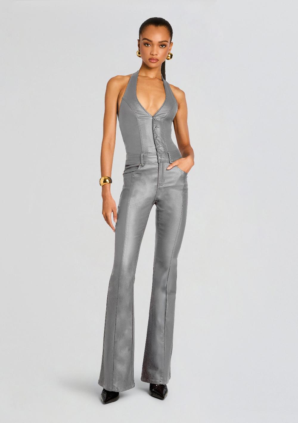 retrofête Cynthia Coated Denim Jumpsuit retrofête