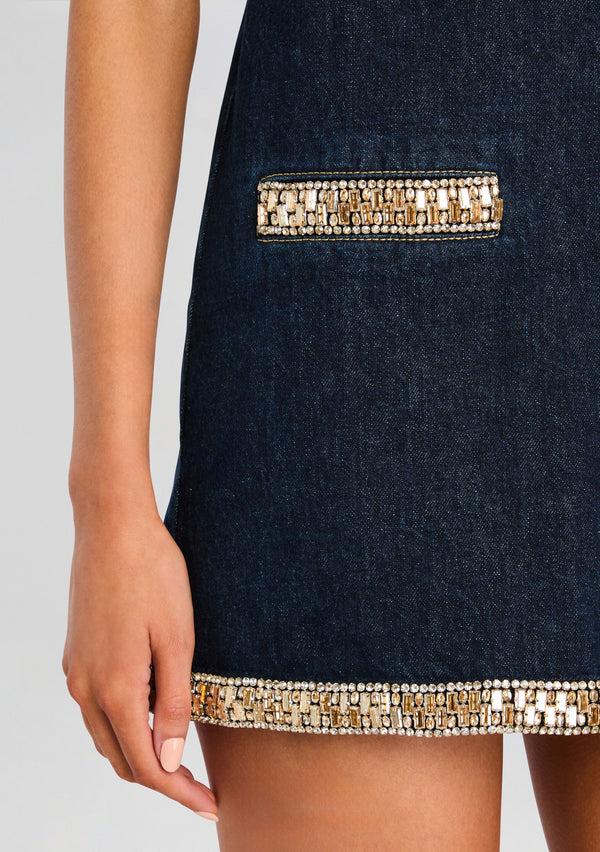Retrofête Dorte Denim Embellished Dress Retrofête