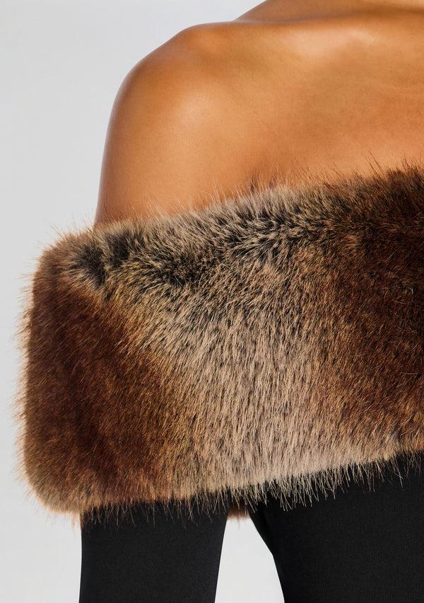 Retrofête Elspeth Faux Fur Dress Retrofête