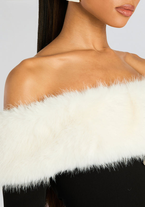 Retrofête Elspeth Faux Fur Dress Retrofête