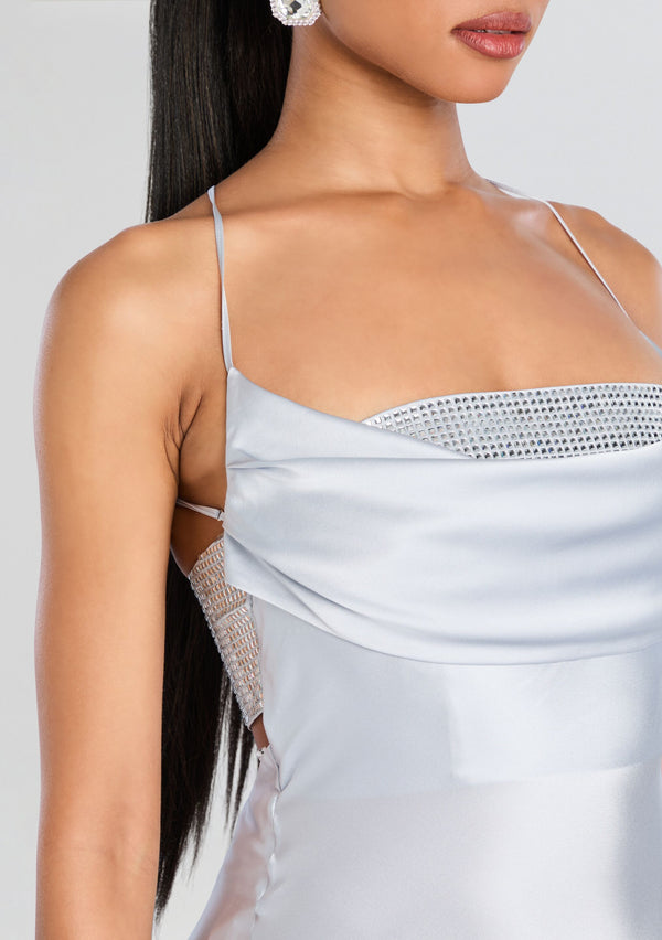 Retrofête Emery Embellished Silk Dress Retrofête