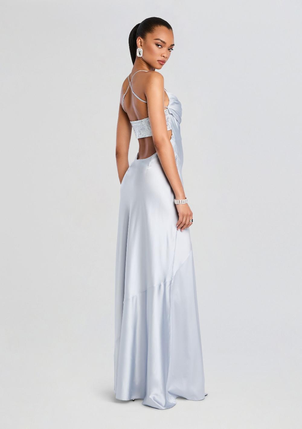 retrofête Emery Embellished Silk Dress retrofête